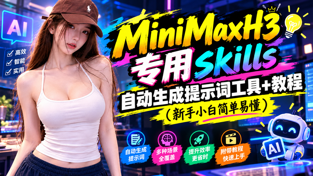 MiniMaxH3专用skills自动生成提示词工具+教程(新手小白简单易懂)