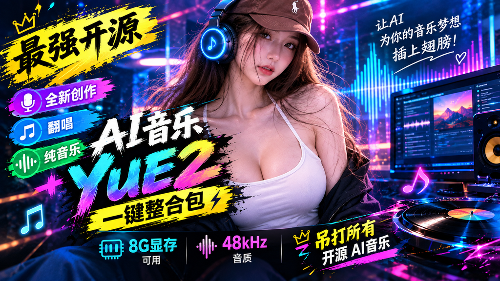 开源版SUNO YuE2音乐一键懒人整合包 原创制作 纯音乐 翻唱8G显存