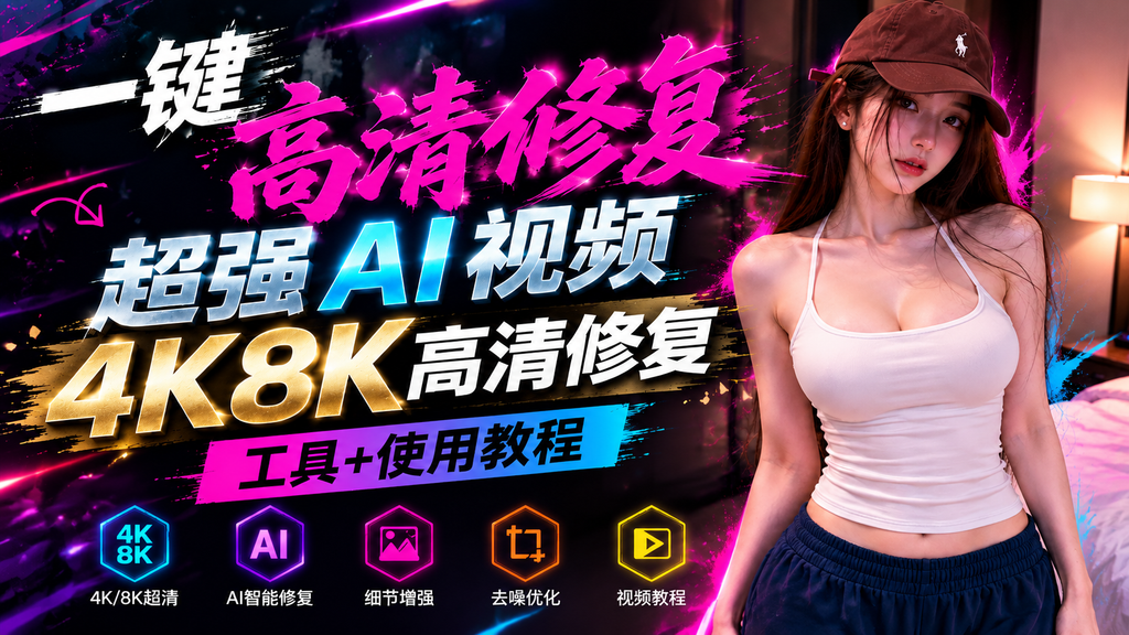 一键高清修复,速度最快的超分画质高清放大修复4K8K工具+使用教程