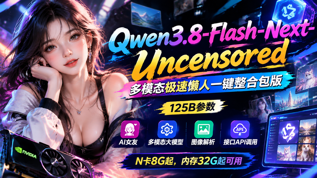 Qwen3.8-Flash 多模态极速懒人一键整合包版N卡8G起内存32G起可用